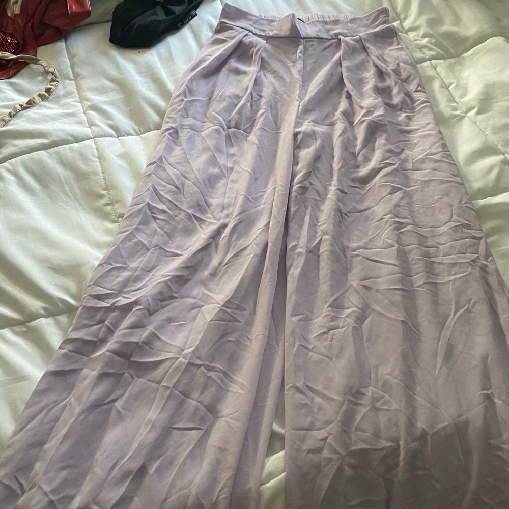 Lilac wide leg summer pants